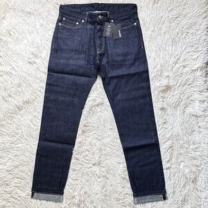 Buck Mason NWT Mens Dark Wash Selvage Hem Maverick Slim Jeans Size 34